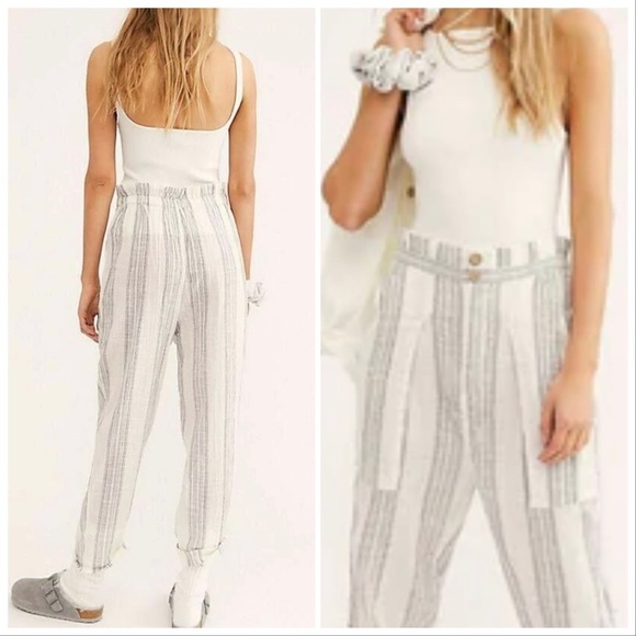 NWT! FREE PEOPLE blue cropped pants, M. - Picture 10 of 11